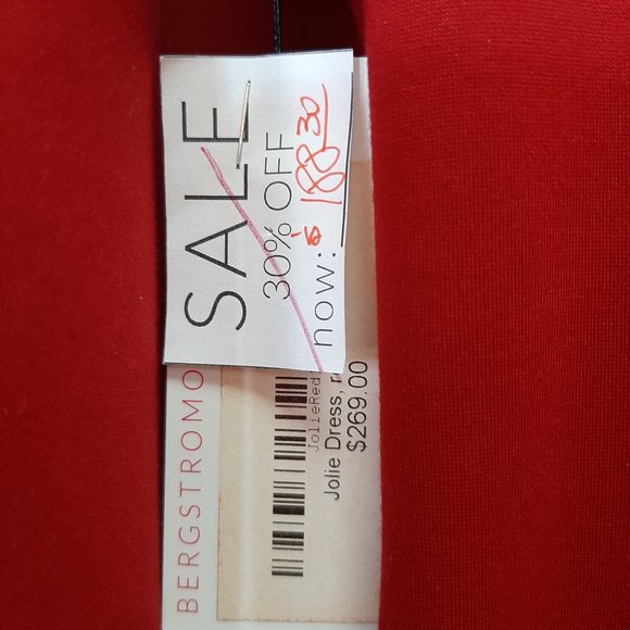 Bergstrom Originals Cranberry Red Bodycon long sleeved dress - Picture 2 of 2